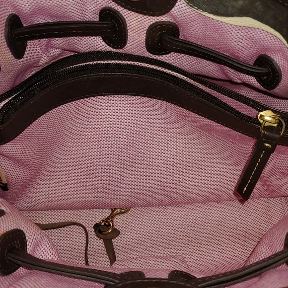 Dooney & Burke Leather Giraffe Satchel Bag - Picture 4 of 9